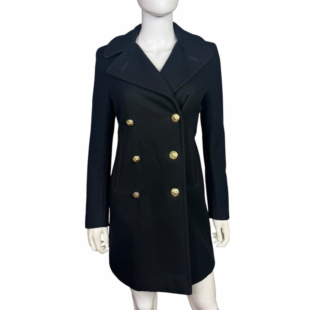 Boy. Band of Outsider's Women S/M Black Wool Military Double Breasted Coat EUC
